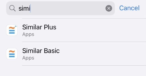 Search the app “Similar”