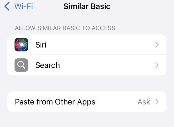 Found “Paste from Other Apps”